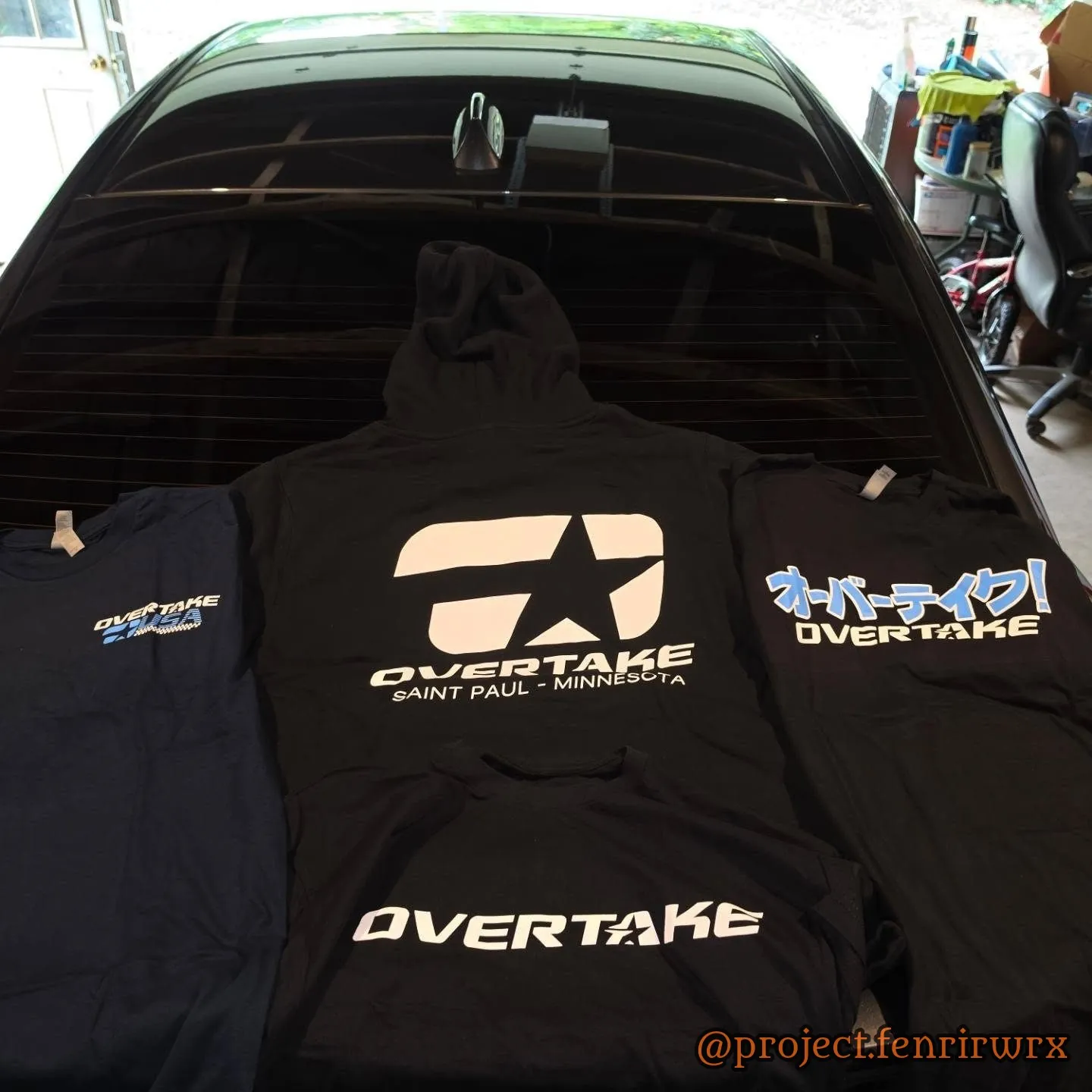 Overtake hoodie and shirts