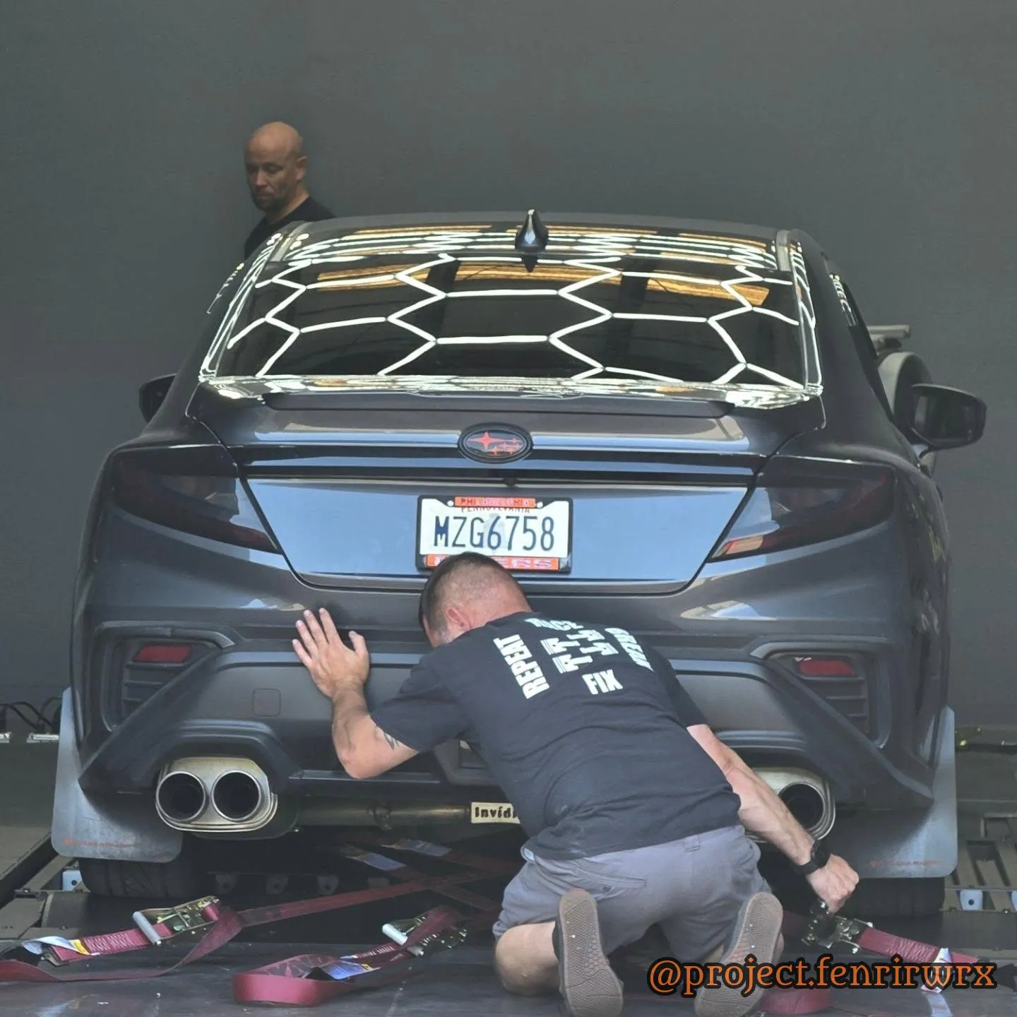 Strapping Fenrir down at Felix Performance for the DMann tune