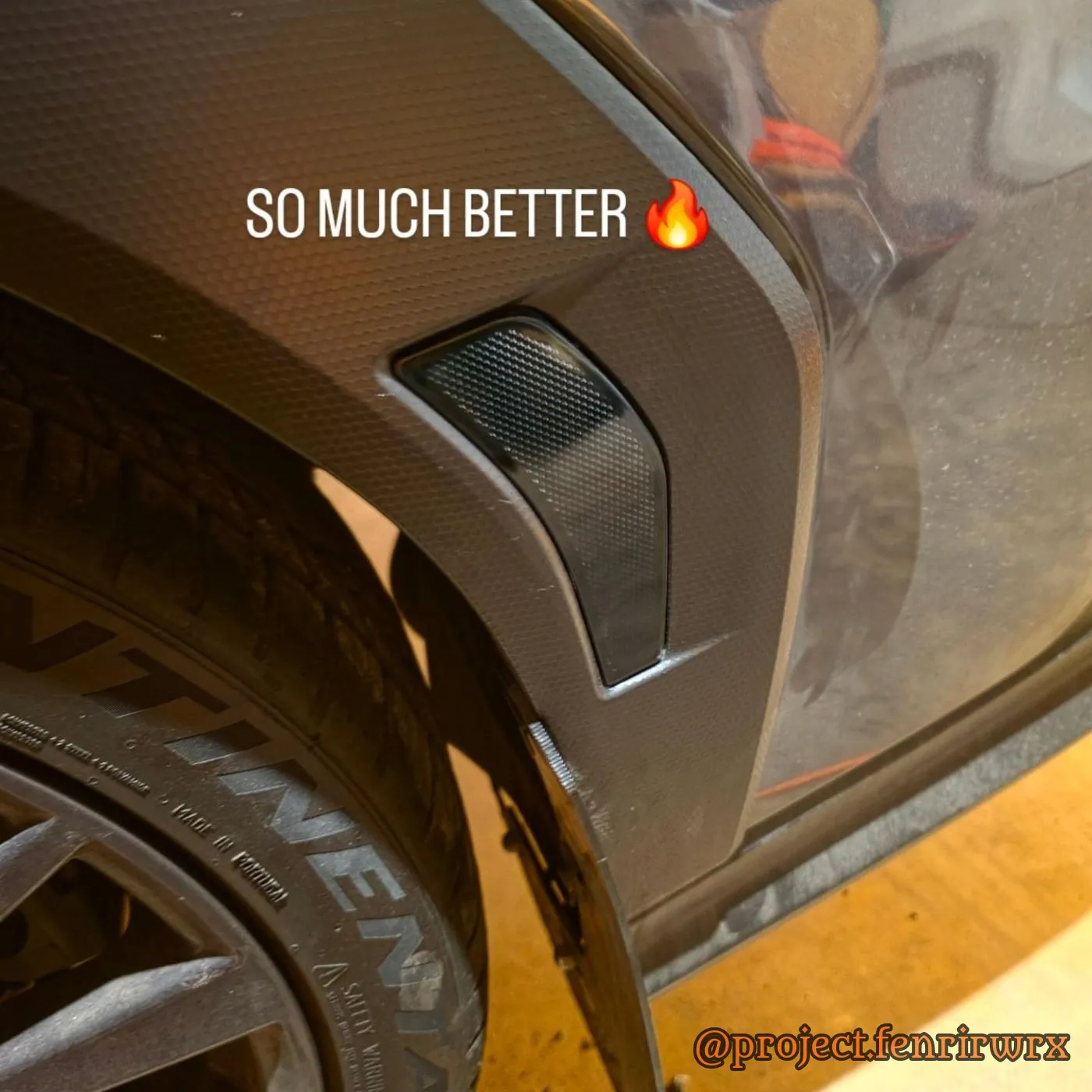 Tinted fender vent, done by hand