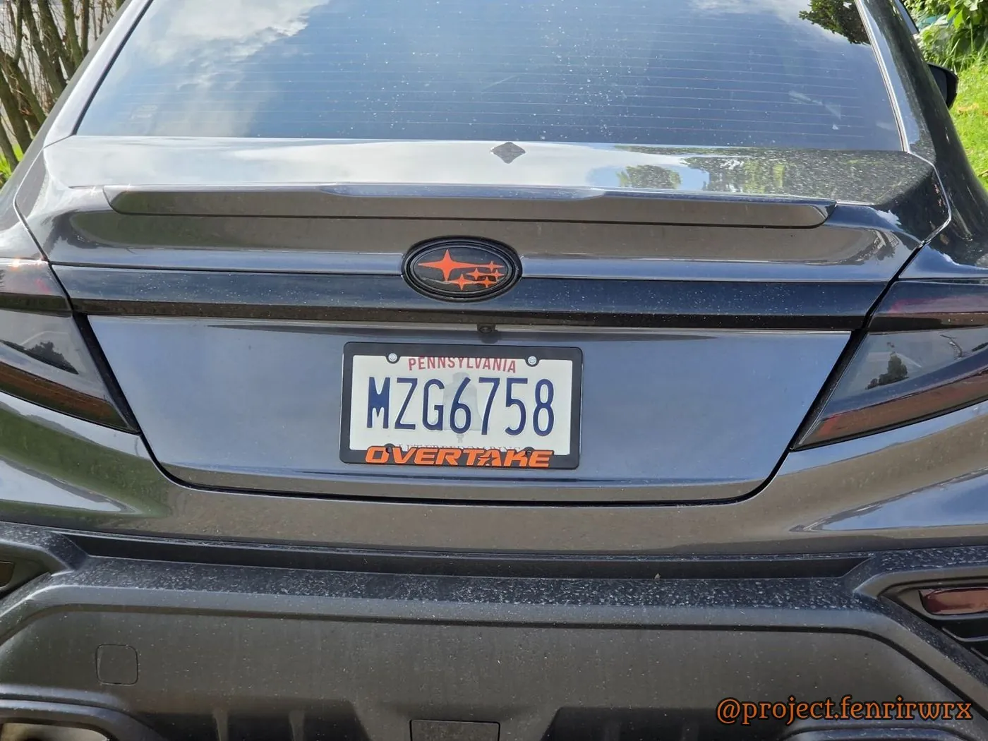 Rear badge and plate up close