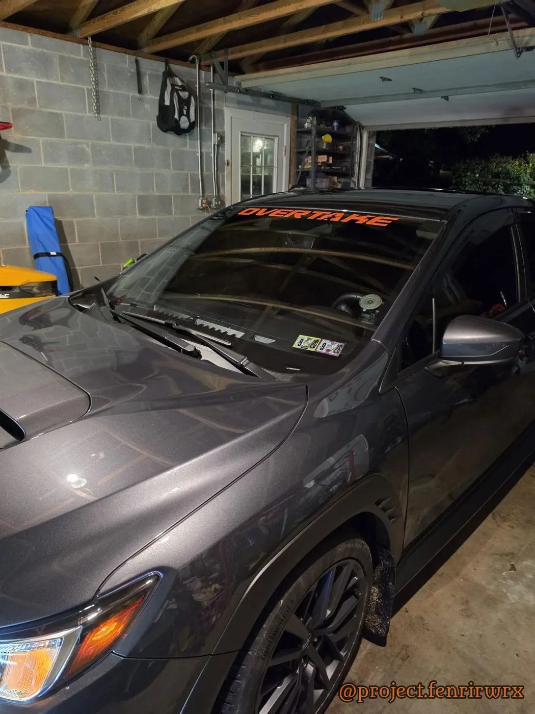Front three-quarter in the garage