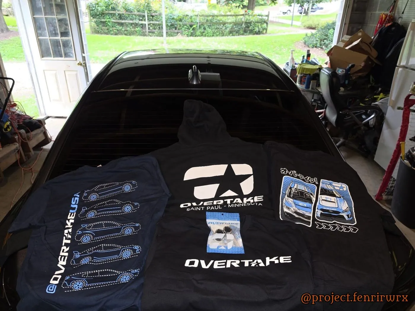 More Overtake merch on the trunk