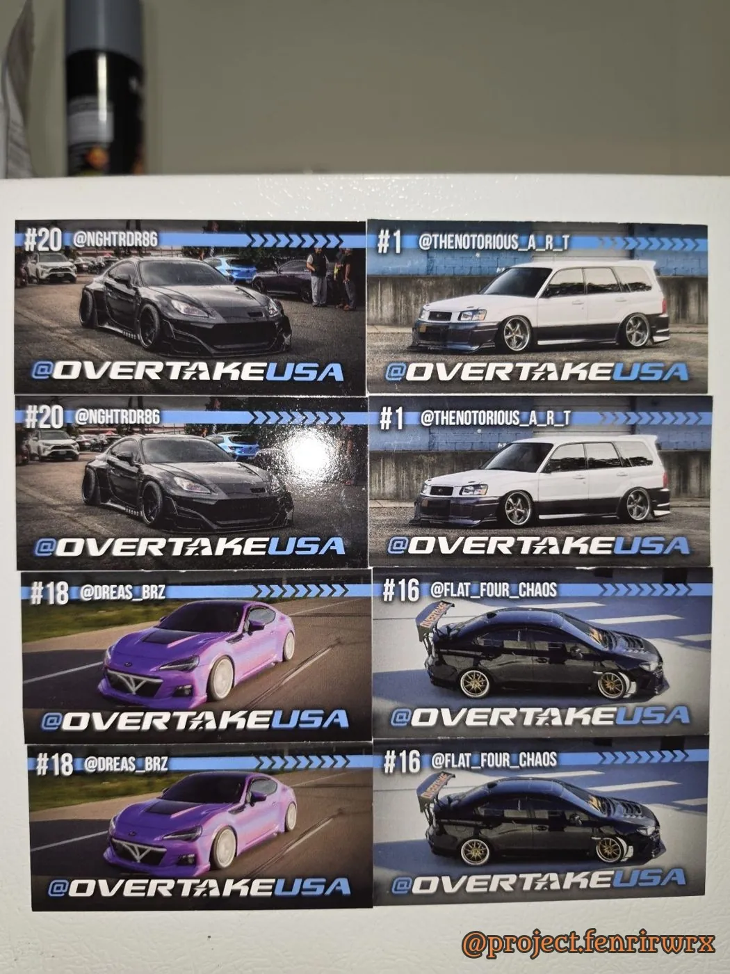 Overtake sticker sheets