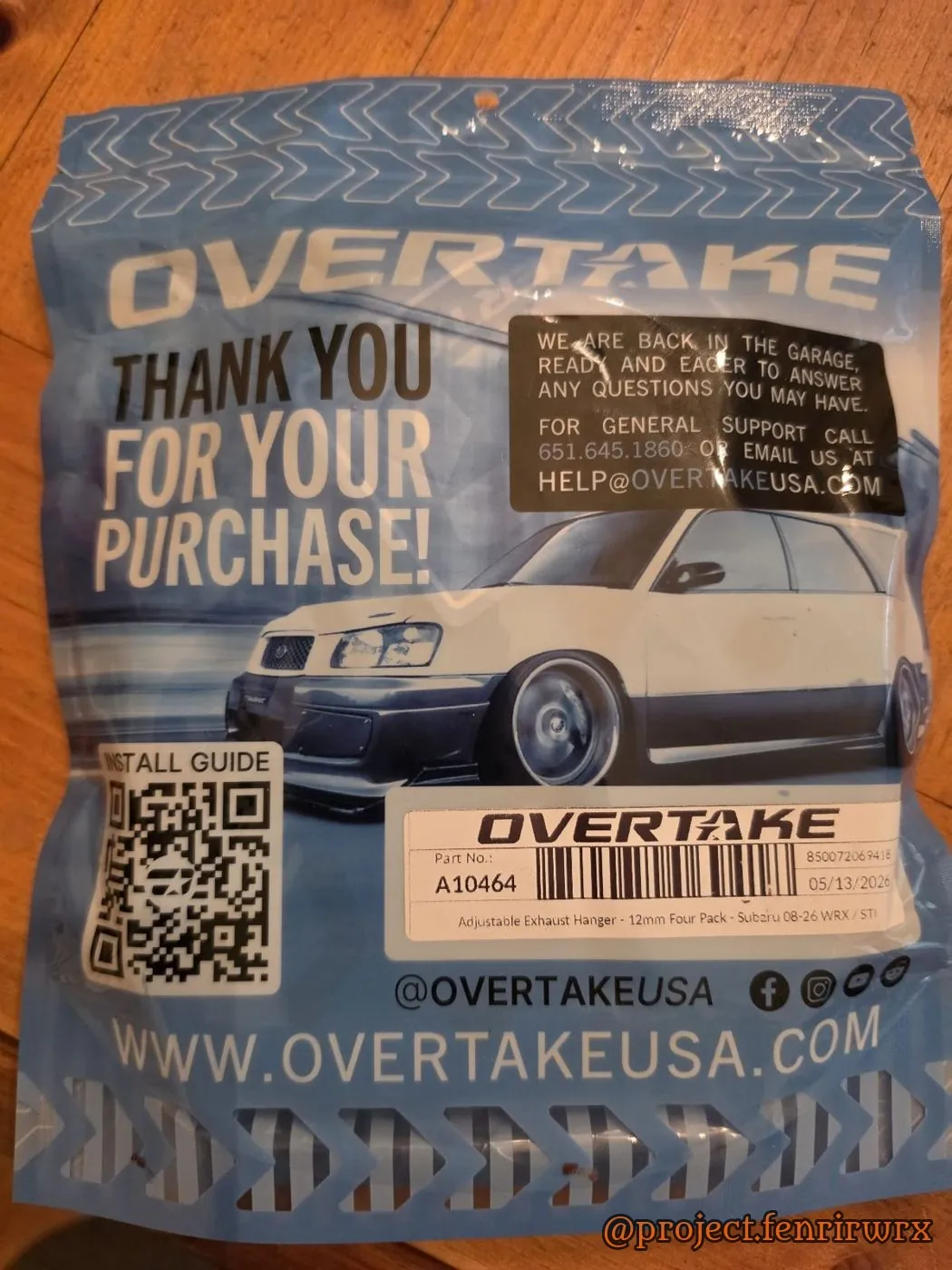 Overtake thank-you bag