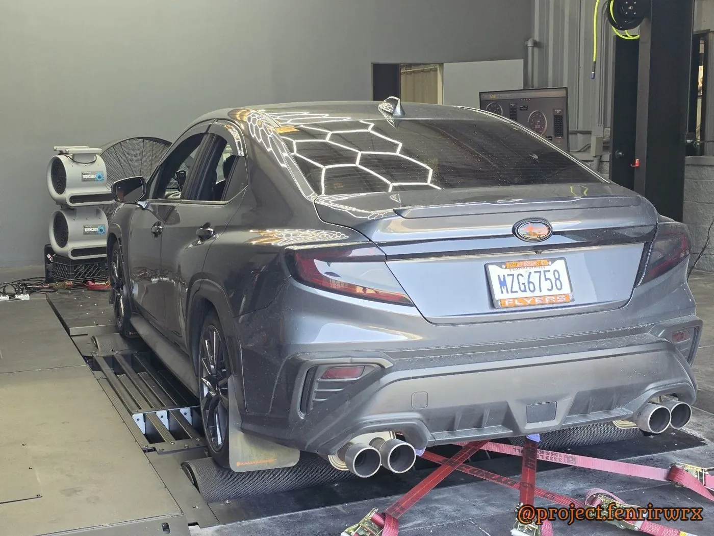 Strapped down on the dyno at Felix Performance
