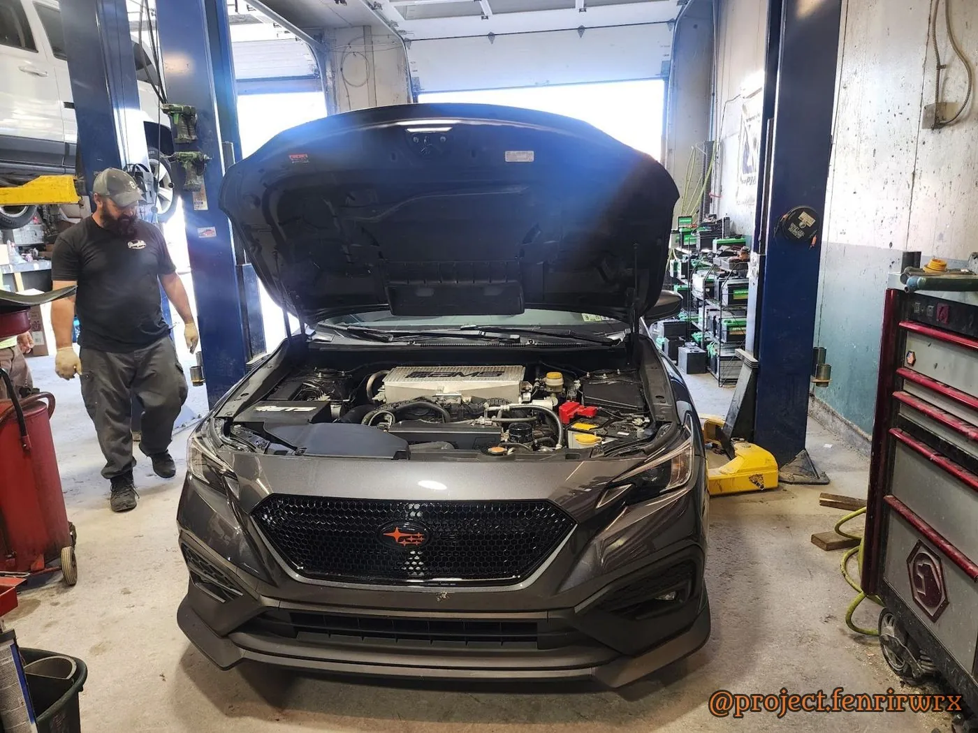 Hood up at the shop